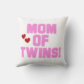 Mama von Twins Pink Text Geschenke Kissen (Rückseite)