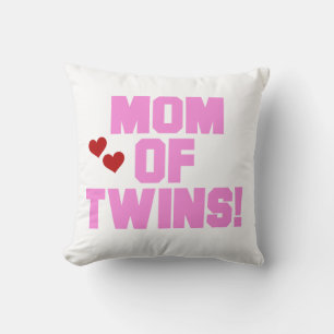 Mama von Twins Pink Text Geschenke Kissen