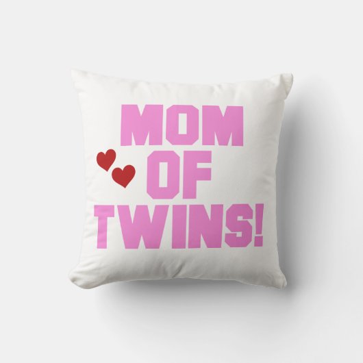 Mama von Twins Pink Text Geschenke Kissen (Vorderseite)