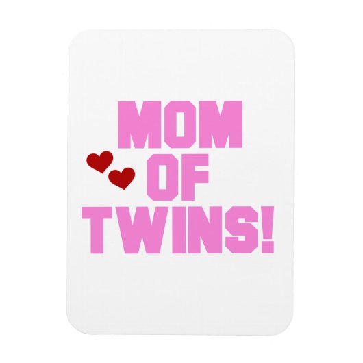Mama von Twins Pink Text Geschenke Magnet (Vertikal)