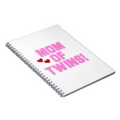 Mama von Twins Pink Text Geschenke Notizblock (Rechte Seite)