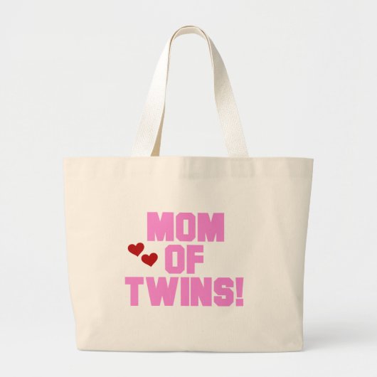 Mama von Twins-Pink-Texthemden und Geschenken Jumbo Stoffbeutel (Vorne)