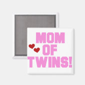 Mama von Twins-Pink-Texthemden und Geschenken Magnet (Vorderseite/Rückseite)