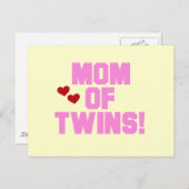 Mama von Twins-Pink-Texthemden und Geschenken Postkarte (Vorne/Hinten)