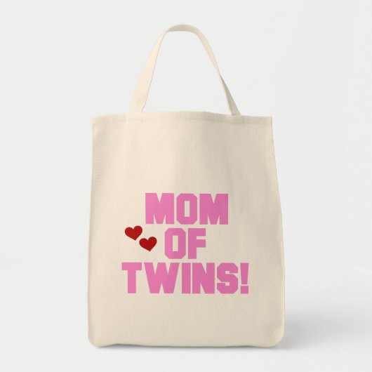 Mama von Twins-Pink-Texthemden und Geschenken Tragetasche (Vorne)
