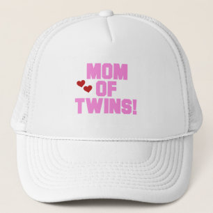 Mama von Twins-Pink-Texthemden und Geschenken Truckerkappe