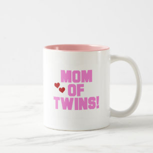 Mama von Twins-Pink-Texthemden und Geschenken Zweifarbige Tasse