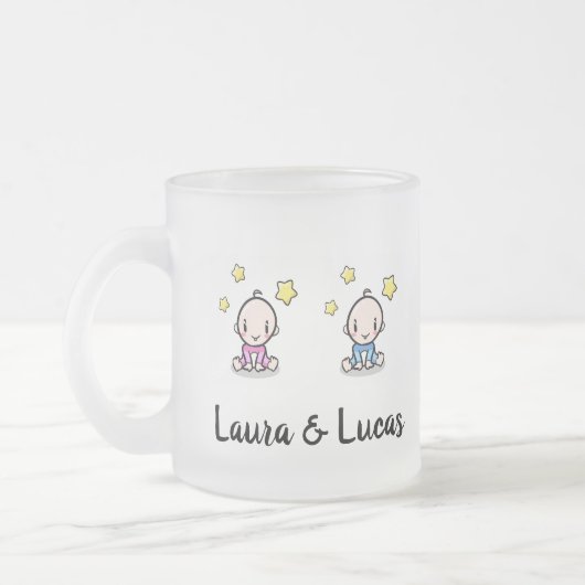 Mama von Twins Tasse, Junge Mutter Geschenk, Junge Mattglastasse (Links)