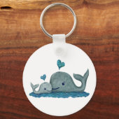 Mama von Walen und Kinderschwimmen im Meer Schlüsselanhänger (Vorderseite)
