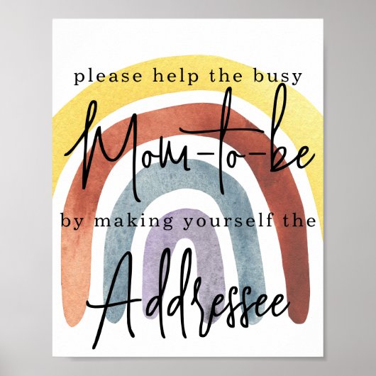 Mama von Watercolor Boho Rainbow Poster (Vorne)