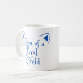 Mama von Wildkindern in Blau Kaffeetasse (Vorderseite Links)