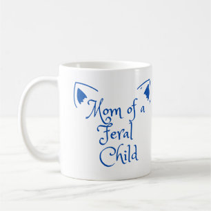 Mama von Wildkindern in Blau Kaffeetasse