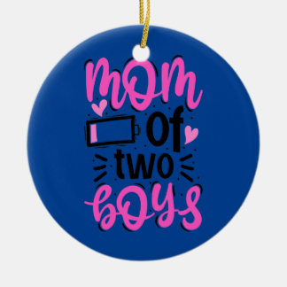 Mama von zwei Jungen Mutter von zwei Mamas von 2 Keramik Ornament