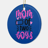 Mama von zwei Jungen Mutter von zwei Mamas von 2 Keramik Ornament (Links)