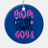 Mama von zwei Jungen Mutter von zwei Mamas von 2 Keramik Ornament (Hinten)