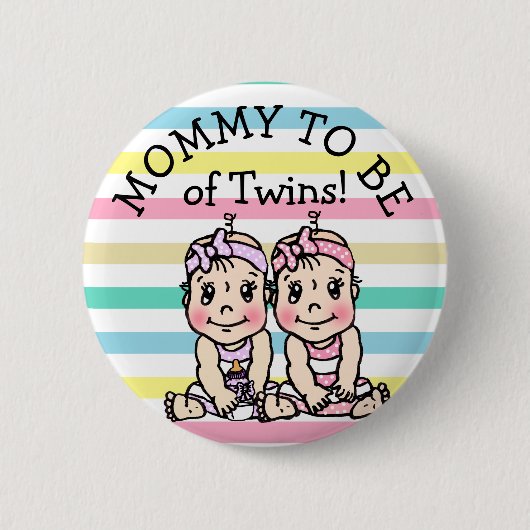 Mama von Zwillingen, Babyduschtaste Button (Vorderseite)