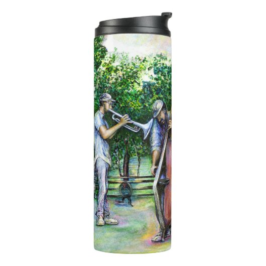 Mama warnte mich nie vor Tuba-Spielern Thermosbecher (Nach links gedreht)