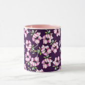 Mama | Wasserfarbene violette Blumen Tasse (Zentrum)