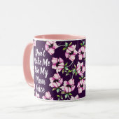 Mama | Wasserfarbene violette Blumen Tasse (Vorderseite Links)