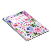 Mama Wasserfarbrosa und Lila Blumenmuster Notizblock (Rechte Seite)