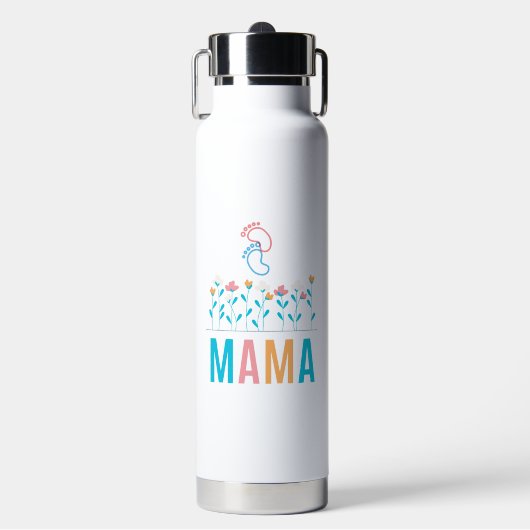 "MAMA", Wasserflasche mit Pop auf Stroh Trinkflasche (Vorderseite)