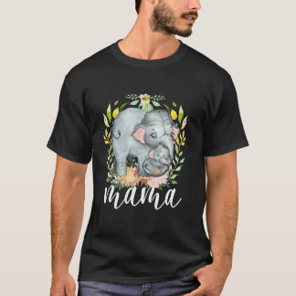 Mama Watercolor Baby Elephant Animal Mama Mother T-Shirt