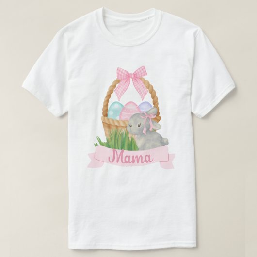 Mama Watercolor Pink Osterkorb T-Shirt (Design vorne)