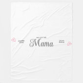 Mama We Liebe Sie Personalisiert Herzen Fleecedecke (Vorderseite)
