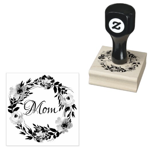 Mama Weibliche Flora Mum Personalisierte Farbe Was Gummistempel (Stempel)