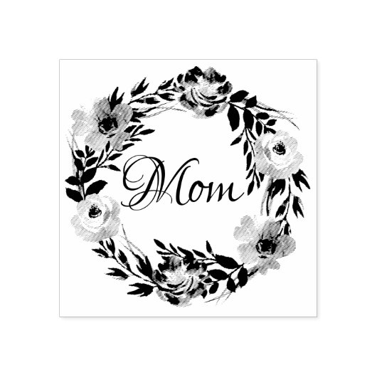 Mama Weibliche Flora Mum Personalisierte Farbe Was Gummistempel (Prägung)