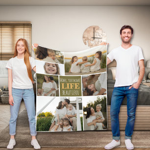 Mama weiche kuschelige Foto-Schlaf-Fleece-Decke Fleecedecke
