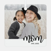 Mama Weihnachten im Foto Ornament Aus Metall (Rückseite)