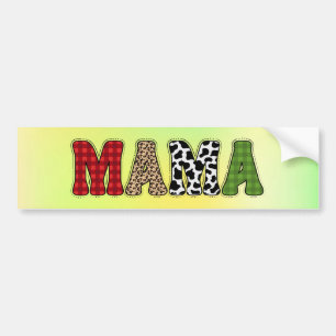 Mama Weihnachten Karomuster Design Autoaufkleber