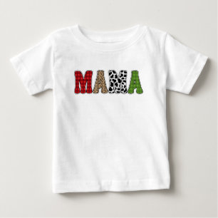 Mama Weihnachten Karomuster Design Baby T-shirt