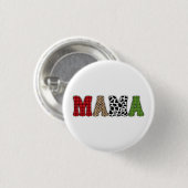 Mama Weihnachten Karomuster-Design Button (Vorne & Hinten)