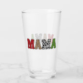 Mama Weihnachten Karomuster Design Glas (Rückseite)