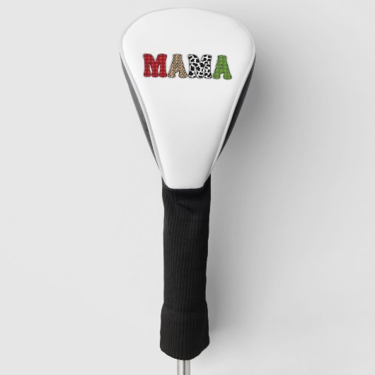 Mama Weihnachten Karomuster Design Golf Headcover (Vorderseite)
