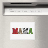 Mama Weihnachten Karomuster-Design Magnet (In Situ (Geschirrspüler))