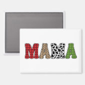Mama Weihnachten Karomuster-Design Magnet (Vorderseite/Rückseite)