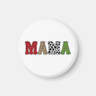 Mama Weihnachten Karomuster-Design Magnet