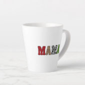 Mama Weihnachten Karomuster Design Milchtasse (Rechte Ecke)