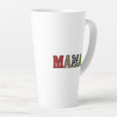 Mama Weihnachten Karomuster Design Milchtasse (Rechte Ecke)