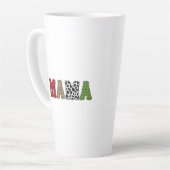 Mama Weihnachten Karomuster Design Milchtasse (Linke Ecke)
