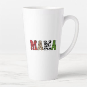 Mama Weihnachten Karomuster Design Milchtasse