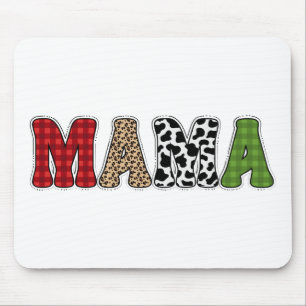 Mama Weihnachten Karomuster Design Mousepad