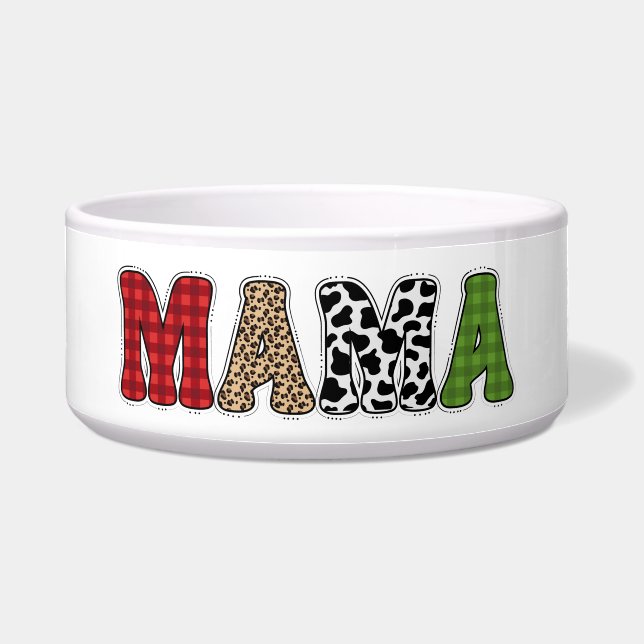 Mama Weihnachten Karomuster Design Napf (Vorderseite)