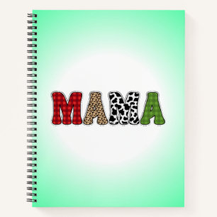 Mama Weihnachten Karomuster Design Notizblock