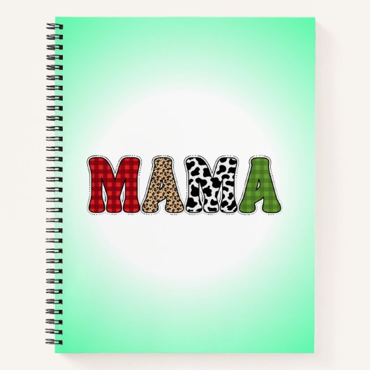 Mama Weihnachten Karomuster Design Notizblock (Vorderseite)