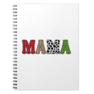 Mama Weihnachten Karomuster Design Notizblock