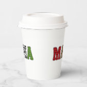 Mama Weihnachten Karomuster Design Pappbecher (Links)